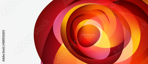 Abstract swirling layers, vibrant orange, red hues. Modern design element, dynamic composition, suitable background texture.