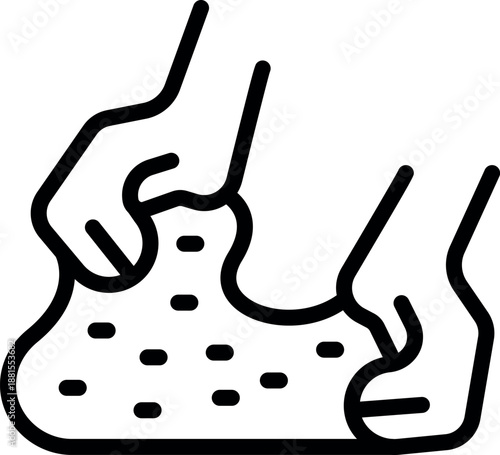 Close up of potter's hands kneading clay, preparing material for shaping on pottery wheel in ceramics workshop