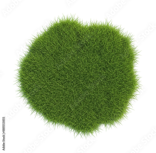 Vibrant green grass patch natural landscape view outdoors isolated on transparent background