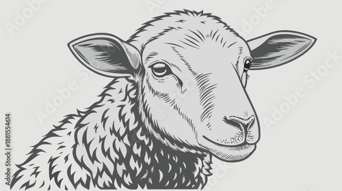 a black and white illustration of a sheep s head in a distinctive silhouette style portrait silhouette
