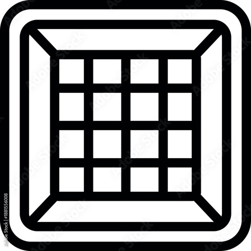 Modern square ceiling lamp featuring a grid diffuser, creating a soft, diffused light perfect for ambient lighting