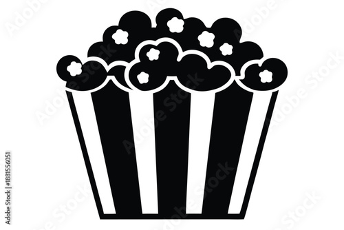 popcorn silhouette line art vector illustration