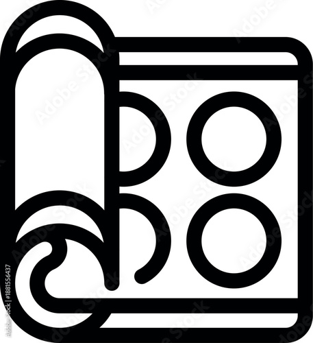 Rolled material revealing precisely made round cutouts, ideal for industrial and manufacturing applications