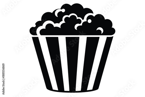 popcorn silhouette line art vector illustration