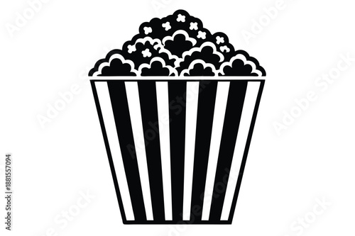 popcorn silhouette line art vector illustration