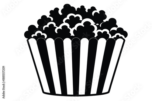 popcorn silhouette line art vector illustration