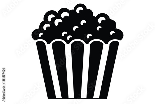 popcorn silhouette line art vector illustration