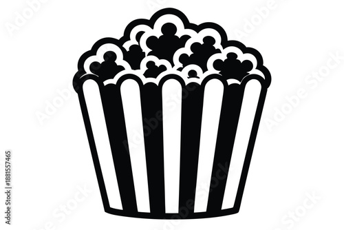 popcorn silhouette line art vector illustration