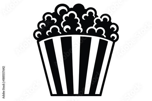 popcorn silhouette line art vector illustration