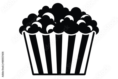 popcorn silhouette line art vector illustration
