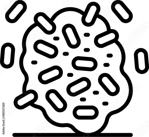 Dangerous bacteria colony growing and multiplying rapidly, representing infection and disease