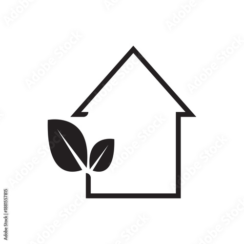  Simple House Leaf Logo Design Template
