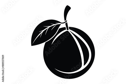 pomelo silhouette line art vector illustration