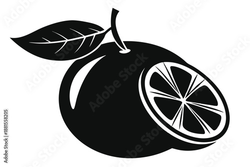 pomelo silhouette line art vector illustration