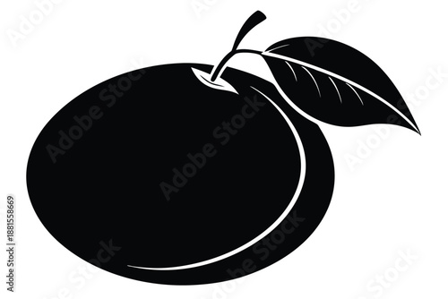 pomelo silhouette line art vector illustration