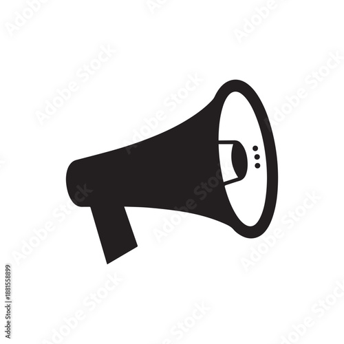  Black Megaphone Icon Loudspeaker Symbol For Announcement Vector Isolated On White Background.