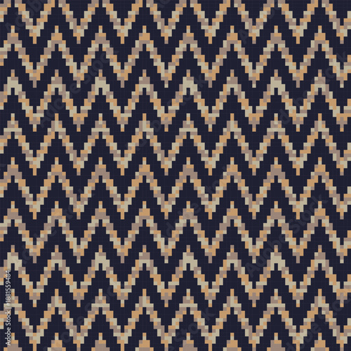 Brown Melange Chevron knitting seamless pattern design