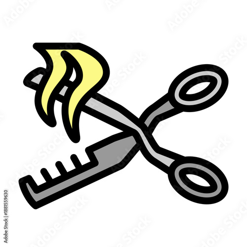 Thinning Scissors Vector Filled Icon Design