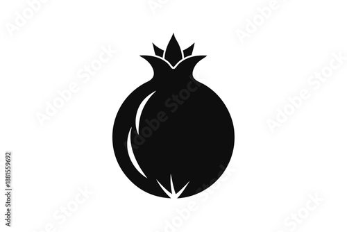 pomegranate silhouette line art vector illustration