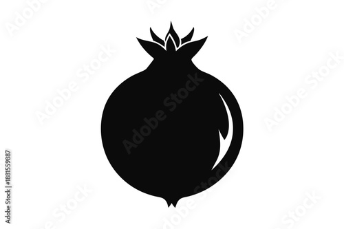 pomegranate silhouette line art vector illustration