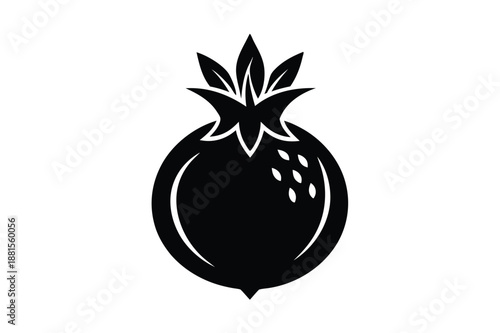 pomegranate silhouette line art vector illustration
