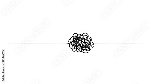 Abstract illustration of a tangled black on a white background, symbolizing complexity