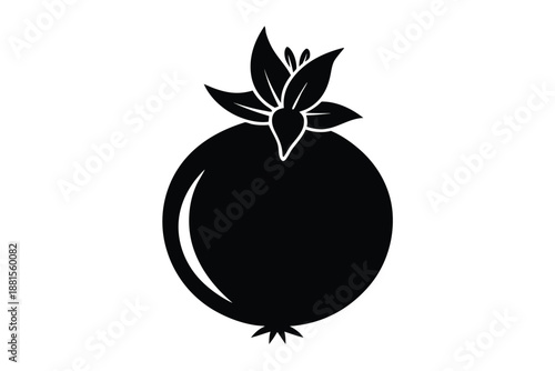 pomegranate silhouette line art vector illustration