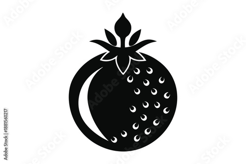 pomegranate silhouette line art vector illustration