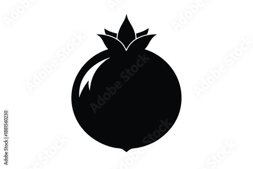 pomegranate silhouette line art vector illustration