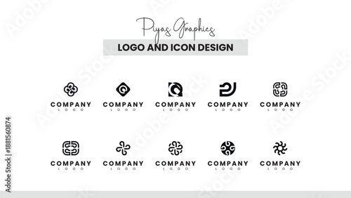 Creative Minimal Black Logo Icon 