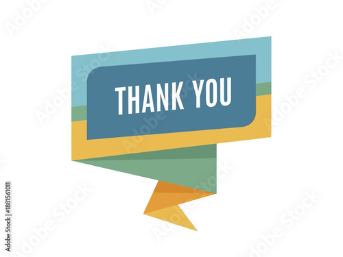 Thank You Message with Geometric Speech Bubble Design