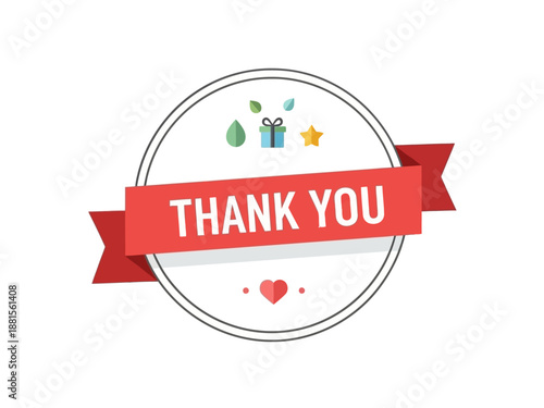 Thank You message with icons for appreciation and gratitude