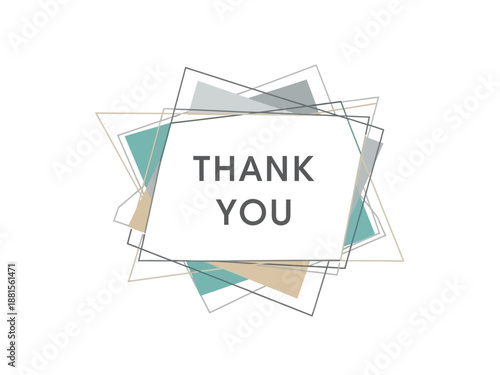 Thank you message with abstract geometric shapes and typography