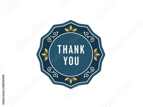 Thank You Stamp Emblem - A Decorative Badge for Expressing Gratitude