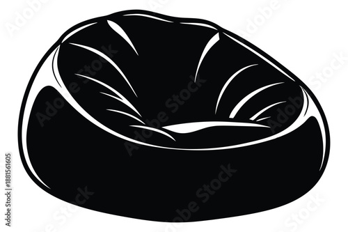 bean bag chair silhouette line art vector illustration