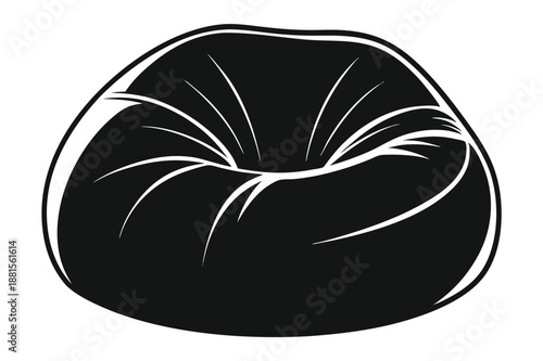 bean bag chair silhouette line art vector illustration
