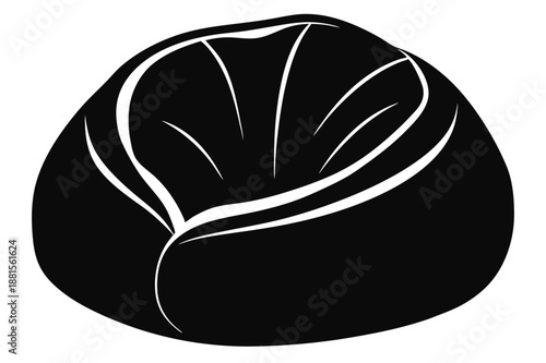 bean bag chair silhouette line art vector illustration