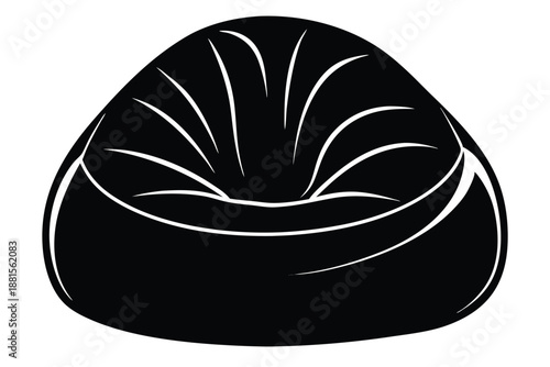 bean bag chair silhouette line art vector illustration