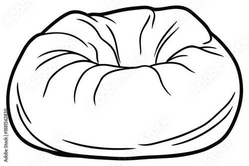 bean bag chair silhouette line art vector illustration