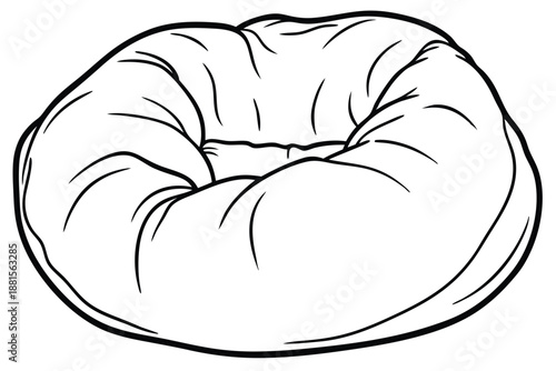bean bag chair silhouette line art vector illustration