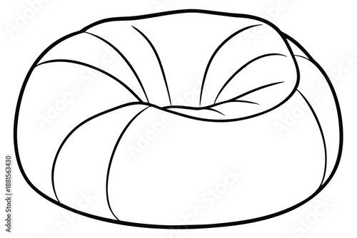 bean bag chair silhouette line art vector illustration