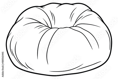 bean bag chair silhouette line art vector illustration