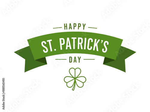 Celebrating St. Patrick's Day with festive green banner and shamrock illustration