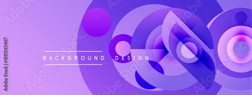 Abstract purple design features overlapping circles, gradients. Modern background suitable for digital projects, presentations.