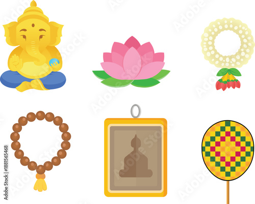 Vector illustration Thai element Day set