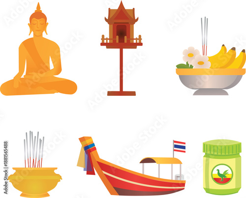 Vector illustration Thai element Day set