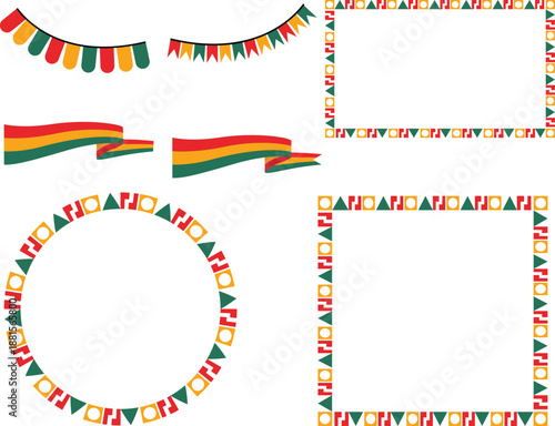 Celebratory Borders and Banners Featuring Bolivian Colors, Festive and Ideal for Independence Day