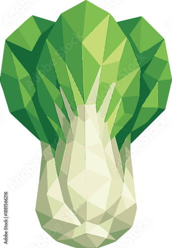 bokchoy with lowpoly art, eps 10 illustration