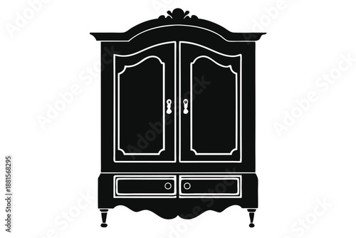 armoire silhouette line art vector illustration