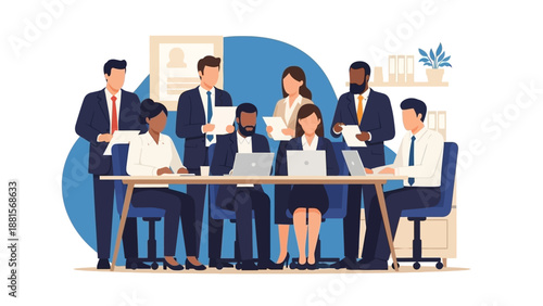 Business Professionals Working Together at Office.